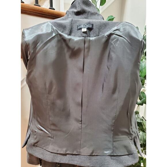 Lauren Taylors Women Gray Polyester Single Breasted Blazer & Dress 2 Pcs Suit 10 - Picture 9 of 14